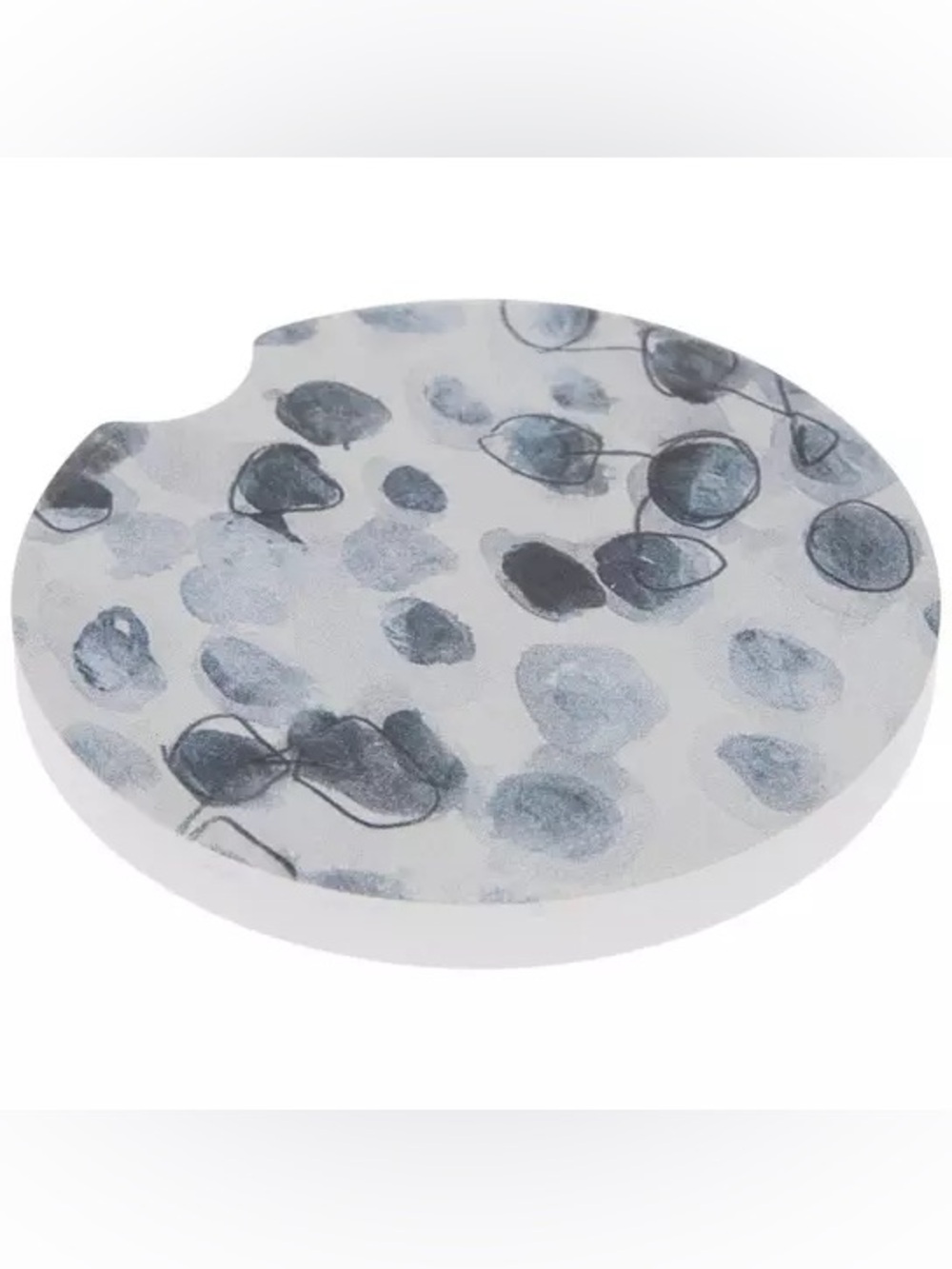 (2) Black & Cream Dots Car Coaster
